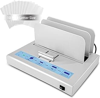 Thermal Binding Machine 500 Sheets Capacity Book Binding Material with 10 Letter Size Envelopes, A3/A4/A5 Document Heat Binder Hot Melt Machine Metal Thermal Binder Contract Document Invoice