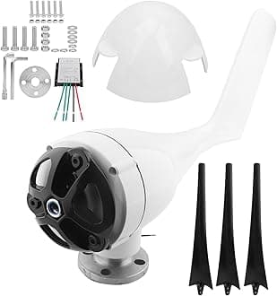 Eujgoov 1200W Small Wind Turbine 3 Blades Wind Turbine Turbine Wind Generator for Marine Home Charging(12V-Black)