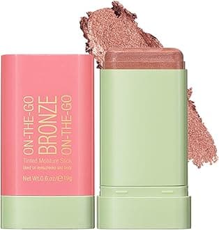 Mysense Cream Bronzer Stick, Shimmer Face Highlighter Stick, Buildable Highlight Contour Stick Makeup, Silky Smooth Formula for A Natural Radiant Look, 01 Warm Glow