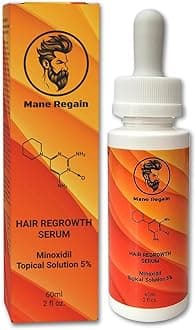 Minoxidil Topical Solution USP 5%, Extra Strength Hair Regrowth Treatment for Men, 1 Month Supply, Unscented, 2 Fl Oz (1 Pack)