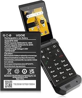 BTE-2000 Battery, (2024 New Upgraded) 3200mAh High Capacity New 0 Cycle Li-ion Replacement Battery for CAT S22 Flip Smartphone T-Mobile