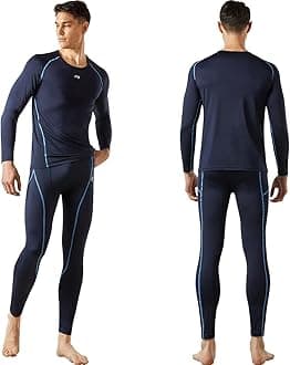 MAXHEAT Mens Thermal Underwear Long Johns Set with Fleece Lined