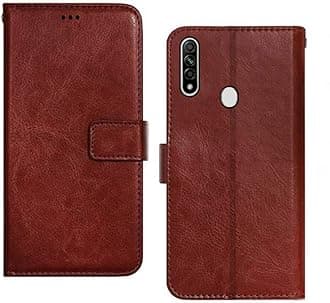 Inktree® Oppo A31 Flip Case | Premium Leather Finish | with Card Pockets | Wallet Stand |Complete Protection Flip Cover for Oppo A31 - Brown