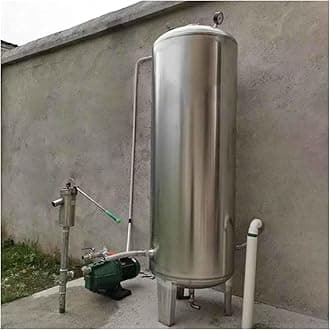 Well Pressure Tank 60L 100L 160L 200L 250L 300L Vertical Water Pressurized Tanks for Pump Well House, 304 Stainless Steel Water Tanks with Fitting Kit & Air Release Valve(Size:60X40cm/23.6x15.