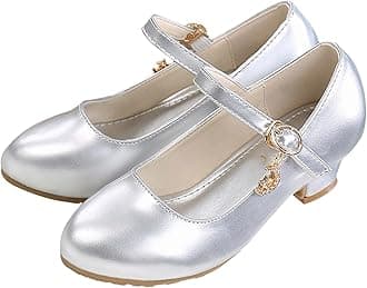 Girls Dress Shoes Wedding Party Heel Mary Jane Princess Flower Shoes Crystal Shoes (Little Kid/Big Kid)