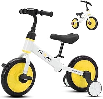 YEALEO4 in 1 Balance Bike for 2 3 4 5 Years Kids Boy Girl, Toddler Trike with Auxiliary Wheels & Detachable Pedals, Easy Assembly