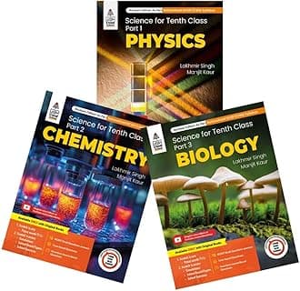 Combo Pack: Lakhmir Singh Class 10 Science (Physics, Chemistry, Biology) - 2025-26 Examination
