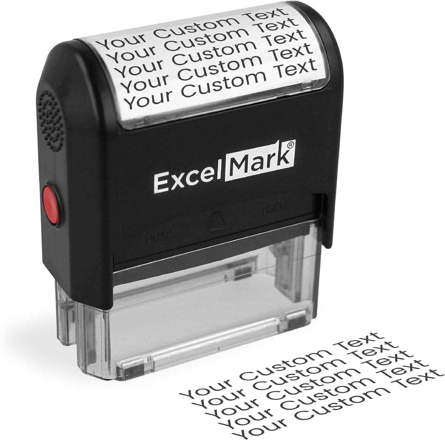 ExcelMark Custom Self-Inking Stamp - Double-Sided Ink Pad (Large)
