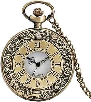 Tiny TimAntique Bronze Pocket-Watch Vintage Theme Metallic Car Bike Home Key Chain & Key Rings Best Gift for Men & Women on Their Special Occassions