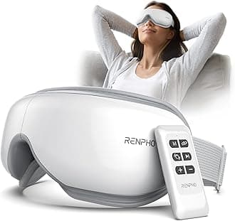 RENPHO Birthday Gifts for Women Men, Eyeris 1 Eye Massager with Heat, Heated Eye Massage Mask with Remote, Vibration and Bluetooth Music, Eye Mask for Sleeping, Dry Eyes