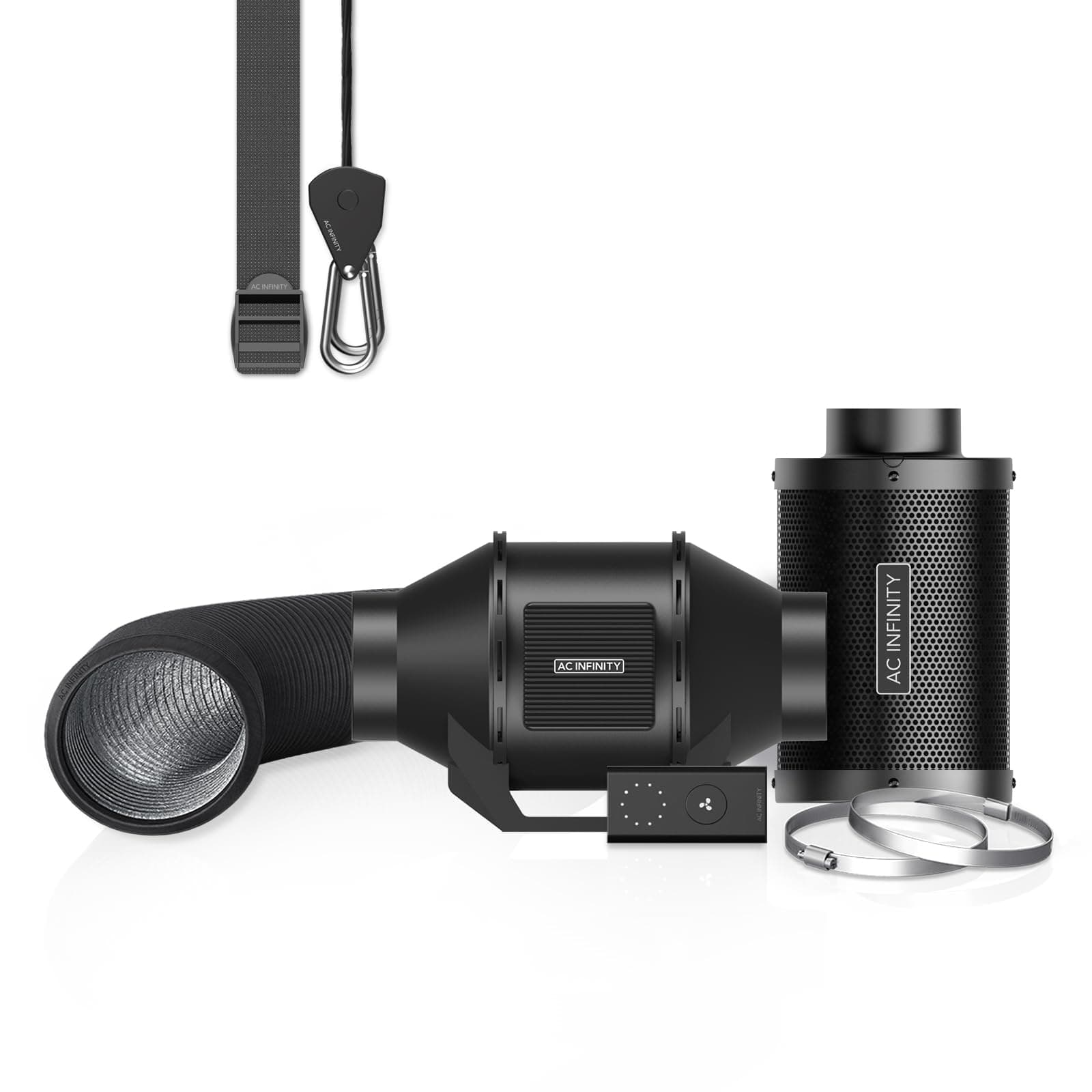 AC Infinity Air Filter Kit 4", CLOUDLINE LITE Inline Fan and Carbon Filter Combo, Cooling and Ventilation System for Growing Tent, Hydroponics, Indoor Gardening