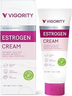 Estrogen Cream For Women, Natural Bioidentical, Hot Flashes Menopause Relief, Estrogen Cream With Wild Yam, Menstrual Cycle & Body Balance Support, Helps Reduce Hot Flashes, Paraben-Free, Vegan, 3
