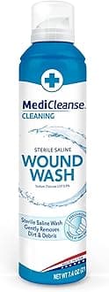 First Aid Sterile Saline Wound Wash, Promotes Healing, No Stinging or Burning, 7.4 oz Spray Can - Made in USA