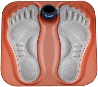 YOGIMOONI 3D Foldable Electric Massage Mat Feet Muscle Stimulator Electric EMS Foot Massager Pad with 6 Modes and 15 Levels, Smart Pulse Foot Pads for Home