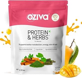 - Protein & Herbs for Women (Mango) I Manage Weight, Energy & Metabolism | Clean Protein, Shatavari, Green Tea I No Added Sugar, 2lbs (907gm)