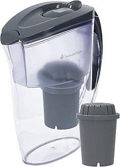 Invigorated Water pH001 Alkaline Water Filter Pitcher - Multi-Stage Water Filter with Anti-Slip Countertop Design - Removes Chlorine Heavy Metals and Fluoride - Increases pH Up to 9 - Long Lasting