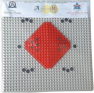 Acupressure Mat for Back Pain Relief, Small Size 3x3x3 Inches, With Pyramids and Magnets (White)