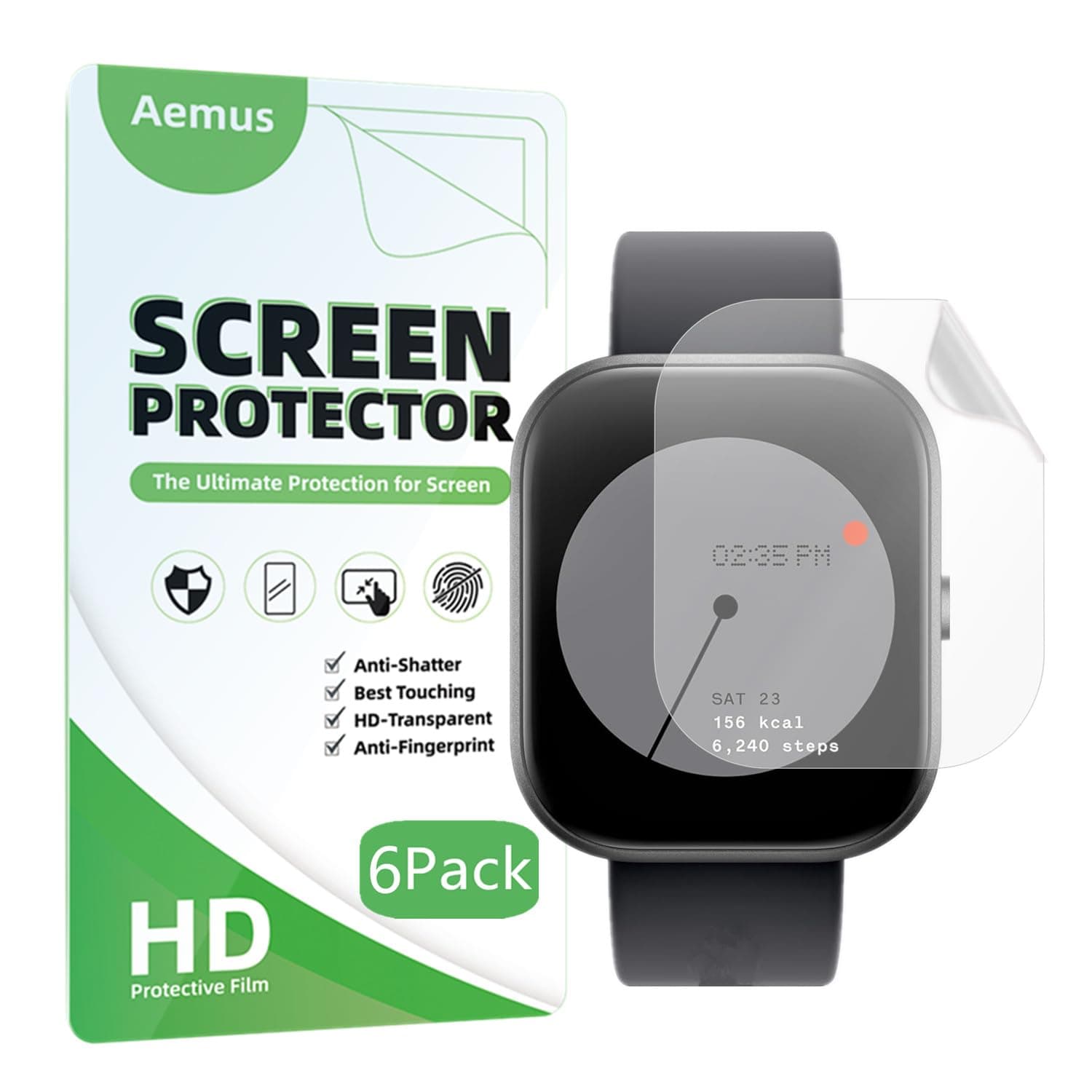 Screen Protector Compatible for CMF by Nothing Watch Pro (6 Pack) Smartwatch Full Coverage Clear TPU Soft Film