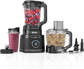 Ninja Detect Kitchen System Power Blender + Processor Pro, BlendSense Technology, Blender, Chopping & Smoothies, 1800 Peak W, 72 oz. Pitcher, 64 oz. Food Processor, 24 oz. To-Go Cup, Black (TB401)