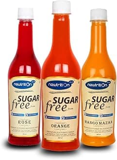 Sugar Free Premium Flavoured Rose, Mango & Orange Mixers Syrub, (500 ml Pack of 3)