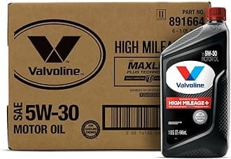 Valvoline High Mileage 150K with Maxlife Plus Technology Motor Oil SAE 5W-30 1 QT, Case of 6