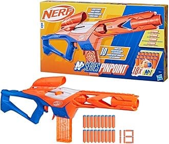 Nerf N Series Pinpoint Dart Blaster, 18 Nerf N1 Compatible Only with N Series Blasters, 10-Dart Clip, Blaster Gifts For Kids