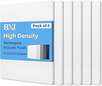 BXI Sound Absorber - 31.5 X 23.6 X 3/8 Inches 6 Pack High Density Acoustic Absorption Panel, Sound Absorbing Panels Reduce Echo Reverb, Tackable Acoustic Panels for Wall and Ceiling Acoustic Treatment