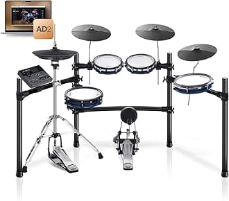ACE-360 Electric Drum Set with 8'' Drum Pads, 3x12" Cymbals with Choke, 12" Independent Hi-hat, 5" Bass Drum, 52+ Drum Kits and 918 Sounds, Bluetooth Connection, Suitable for Advanced