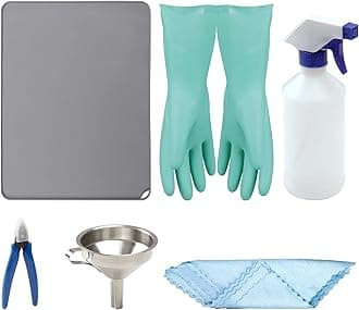 ANYCUBIC Resin Printer Accessories Tool Kits, Silicone Pad, Stainless Steel Resin Filter, Multi-Function Water Bottle, Fish Scale Cloth, Golves, Plastic Nipper for Cleaning and 3D Printing