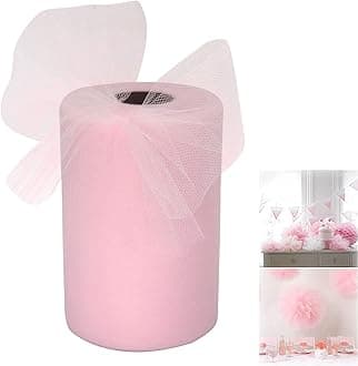 Tulle Fabric Rolls 6 Inch by 100 Yards (300 feet) Tulle Spool, for Wedding Party Decorations Gift Bow Craft Tutu Skirt, for Crafts Tutu Costumes Skirts Parties (Pink)