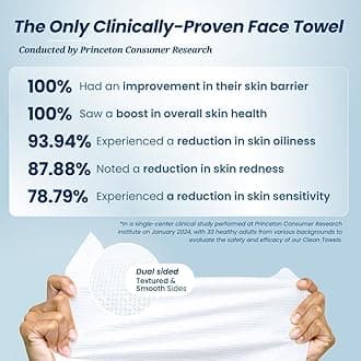 CLEAN SKIN CLUB Clean Towels | Worlds 1ST Biodegradable Face Towel | Disposable Makeup Removing Wipes | Dermatology Tested & Approved | 100% Organic & Cruelty Free | Super Soft For Sensitive Skin
