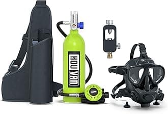 S400 Mini Scuba Tank 1.0L Scuba Tank Portable Diving Tank with On-Off Valve Reusable Underwater Breathing Pony Bottle for Underwater Exploration Emergency/Recreation