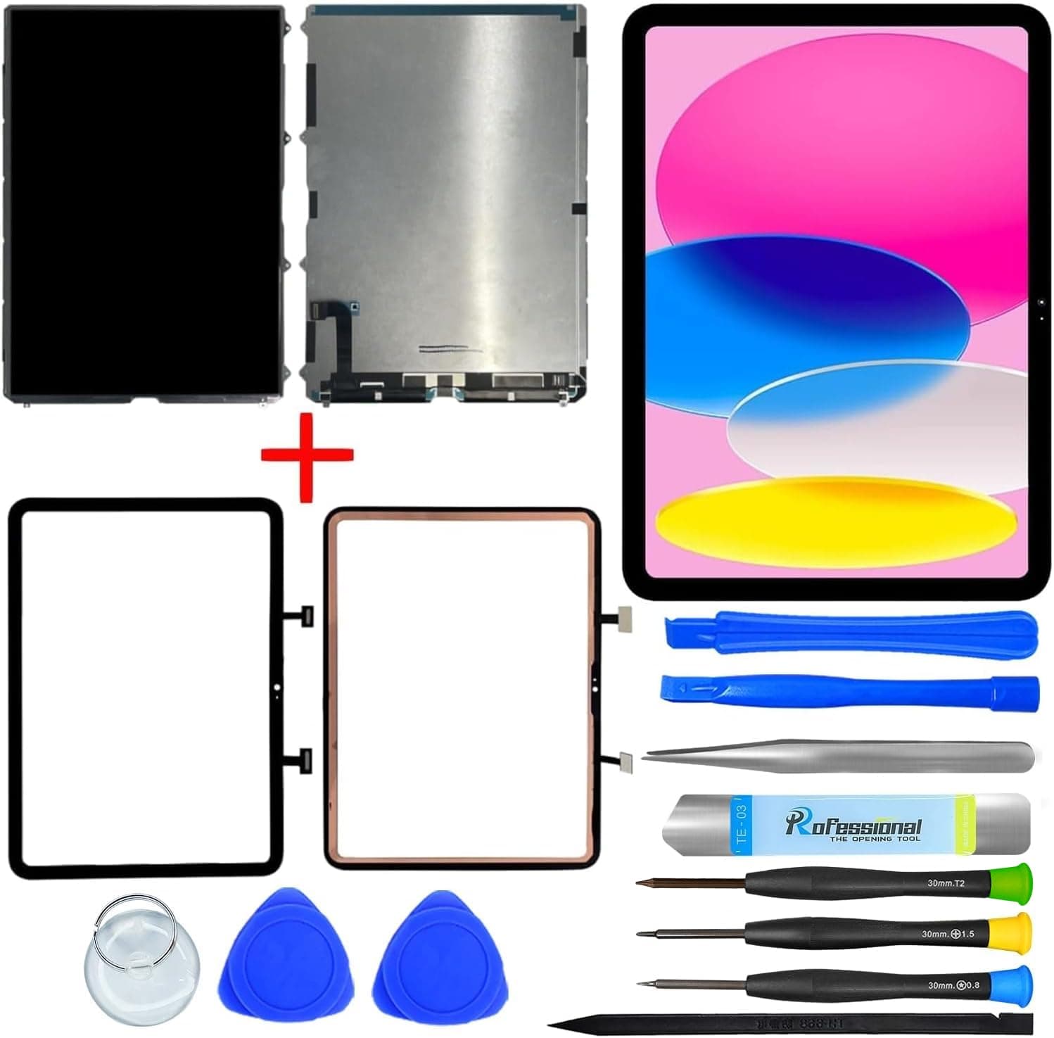 NB+ Touch Screen LCD Compatible with iPad 10 2022 10.9 inches Replacement For Apple iPad 10 Gen 10.9" 10th Generation LCD Display Digitizer Front Glass Panel Black Model A2696 A2757 A2777 with Tools