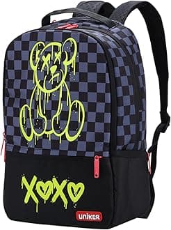 Laptop Backpack for Boys,Graffiti Backpack for Men,Cartoon School Backpack,Designer Laptop Backpack for 15.6 Inch,Black Bear