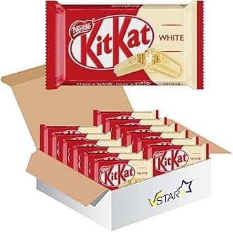 VSTAR All Chocolate Bars Collection (Kiit Kat 4 Finger White Bar 41.5g, Full Box)