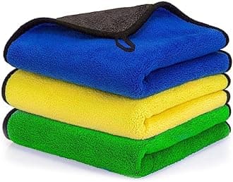 Brandsfinity 3pcs Microfiber Cleaning Cloth for Car Wash & Automotive Care, 30 cm x 30 cm Ultra-Soft & Lint-Free Dusting Towel