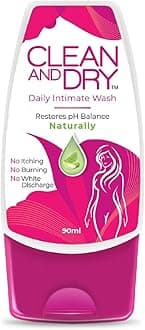 CLEAN & DRY| Daily intimate wash| Hygiene Wash for Women, l Wash, Smooths Skin | Anti-Bacterial and prevents infections | Restores pH Balanace| No itching, Burning, white Discharge| 90ml