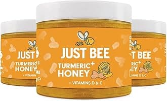 – Just Bee Turmeric + Honey (3 x 260) | With Turmeric Extract, Vitamin D & Vitamin C | Supports Function of Immune System