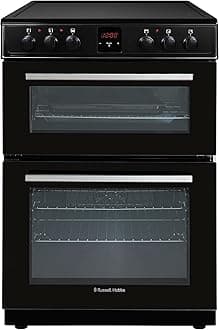 Russell Hobbs Electric Cooker 3 in 1 68L/37L Split Black Double Oven with 3 S...