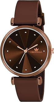 Silicone Strap Analog Wrist Watch for Women (Black/Blue/Green/Brown) | CR-Ck137