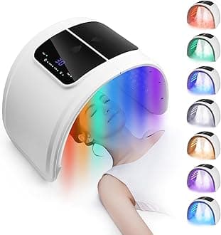 LED Face Light Therapy Mask: Spray Deeply Replenishes Water - 7 Colors LED Face Mask - Foldable Facial Red Light Therapy