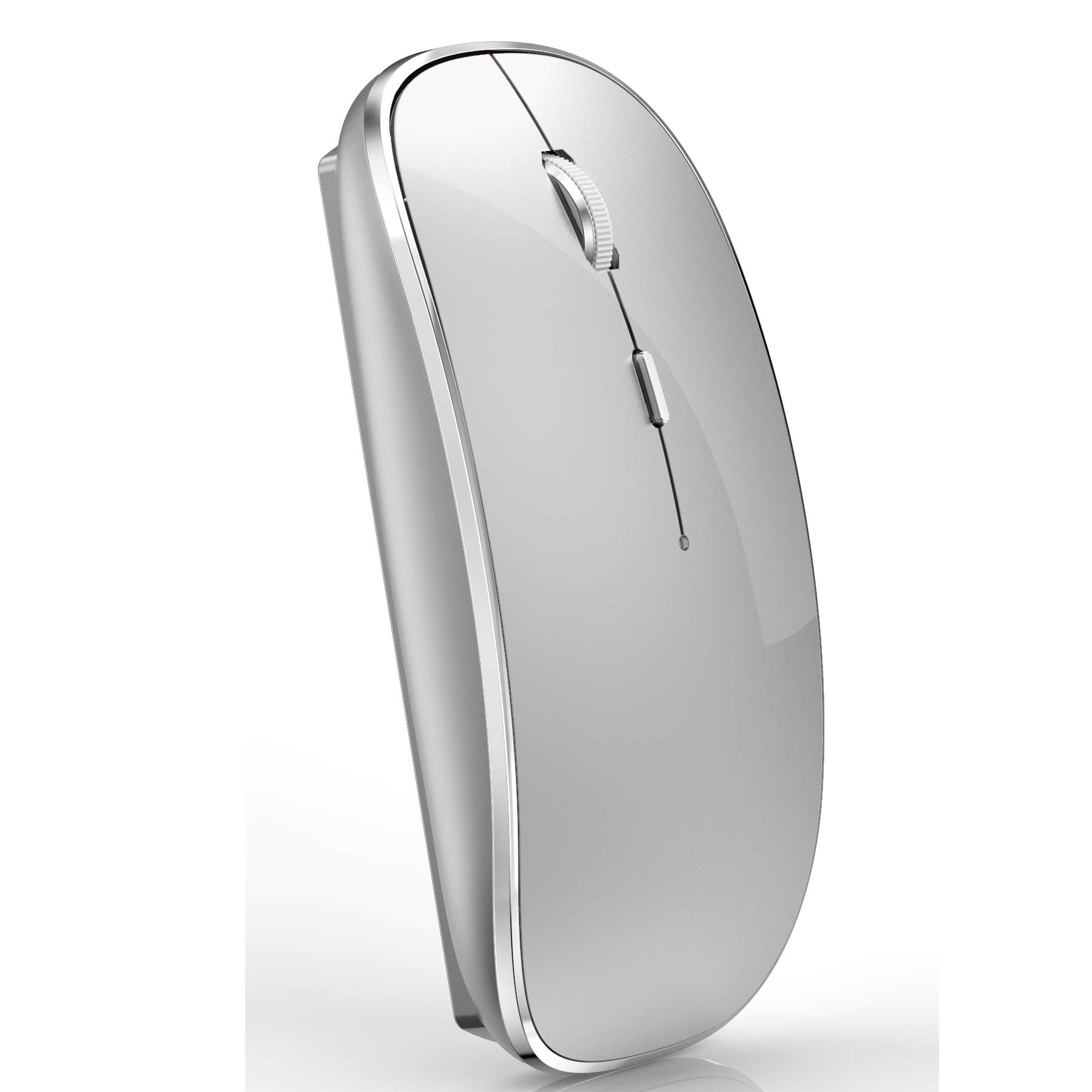 JETTA Rechargeable Wireless Mouse for Mac, Laptop, iMac, Desktop Computer (Silver)