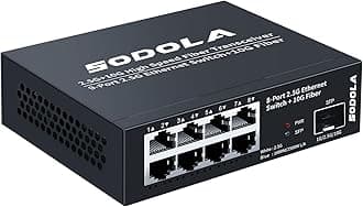 SODOLA 8-Port Unmanaged 2.5G Switch,8 x 2.5GBASE-T Ports,1X10G SFP+,100Gbps Switching Capacity, Fanless, Metal，Plug & Play 2.5Gb Network Switch