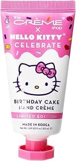 The Crème Shop x Sanrio Hello Kitty Moisturizing Hand Crème - Indulgent Shea Butter and Vitamin E Formula for Soft Smooth Hands (Birthday Cake)