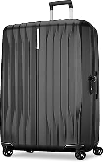 UpLIFT X-Large Checked Hardside Luggage with Spinner Wheels - Airline-Approved, TSA Lock, Adjustable Handle System - Polycarbonate Hard Suitcase for Ultra Lightweight Travel - Phantom Black