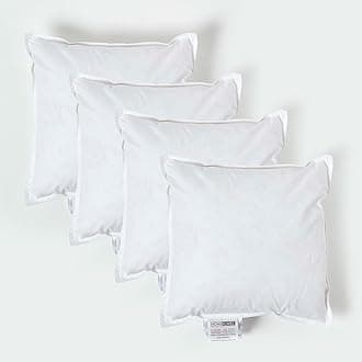 HOMESCAPES 4 Pack Luxury Duck Feather Cushion Inserts 35cm x 35cm (14 x 14”) Perfect Bounce Back and Down-Proof Cover Generously Filled Inner Pads Filler, Hypoallergenic RDS Certified Machine Washable
