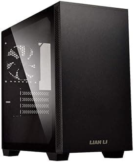 Lian Li Mid-Tower Chassis Micro ATX Computer Case PC Gaming Case w/Tempered Glass Side Panel, Magnetic Dust Filter, Water-Cooling Ready, Side Ventilation, 2x120mm PWM Fan Pre-Installed (205M, Black)