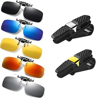 Clip on Flip up Polarized Lens For Prescription Glasses UV Protection Sunglasses (Clear lenses not Polarized)