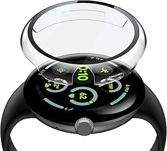 Misxi 2-Pack Hard PC Case Compatible with Google Pixel Watch 3 (2024) 45mm, Easy Installation Lightweight Ultra-thin Protective Cover for Pixel Watch 3, Transparent