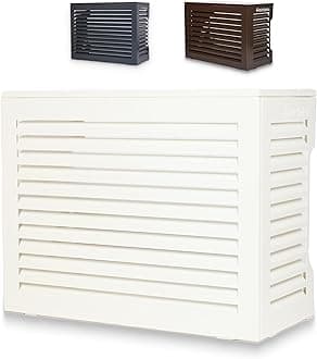 Airdeko Premium Mini Split AC Air Conditioner Cover for Outside Units - Decorative Metal Mini Split Condenser Cover - Rustproof, All-Season Outdoor Protection with Sleek Design - Secure & Durable (L)